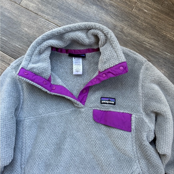 Patagonia Gray Purple Fleece Pullover S - Picture 2 of 3